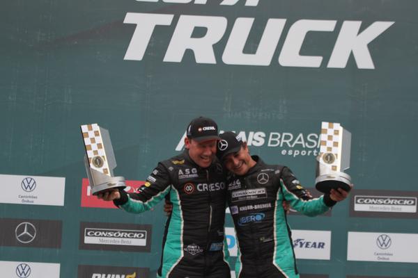 Roberval Andrade e Wellington Cirino, vencedores deste domingo na Copa Truck (Vanderley Soares/P1 Media Relations)
