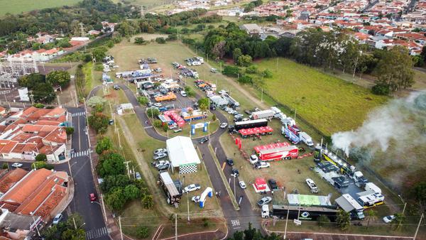 Vista aérea do Recinto Mario Covas em São Manuel que abriga o Rota Sudeste (Pedro Henrique/PhotoAction)